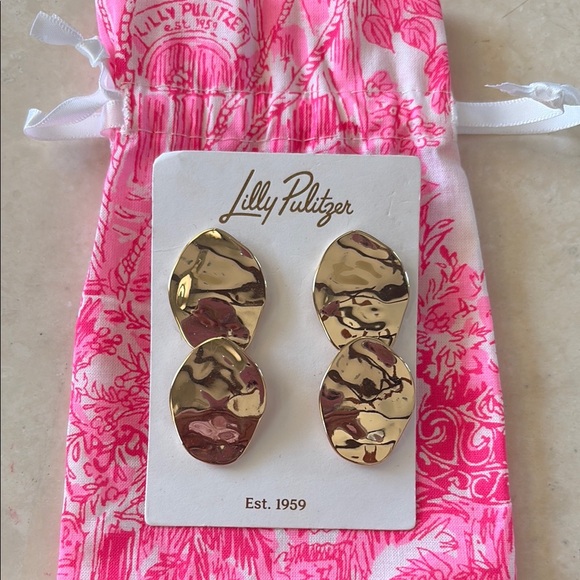 Lilly Pulitzer Accessories - NWT Lilly Pulitzer Gold Earrings w/gift bag
